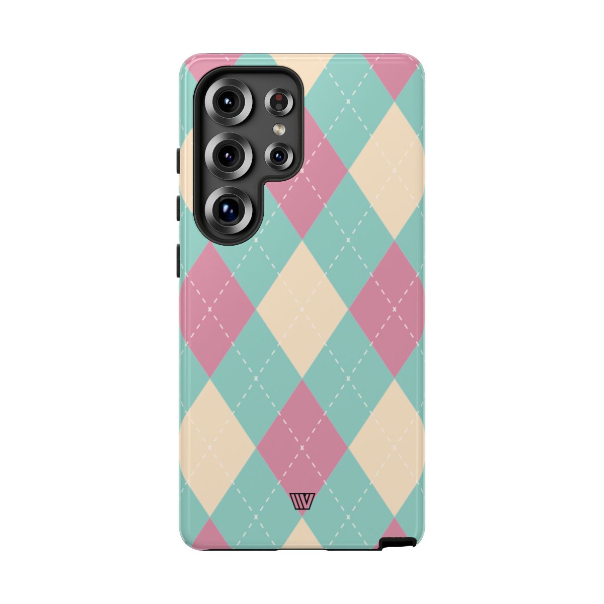 BLUE PINK BEIGE ARGYLE | Tough Phone Case