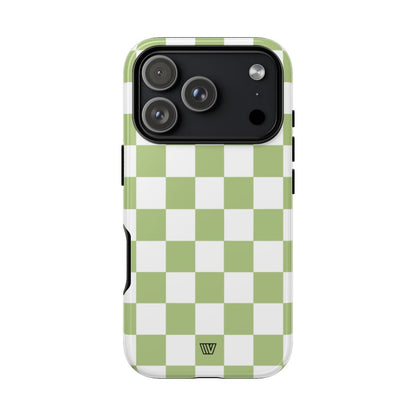 PALE OLIVE WHITE CHECKERBOARD | Tough Phone Case