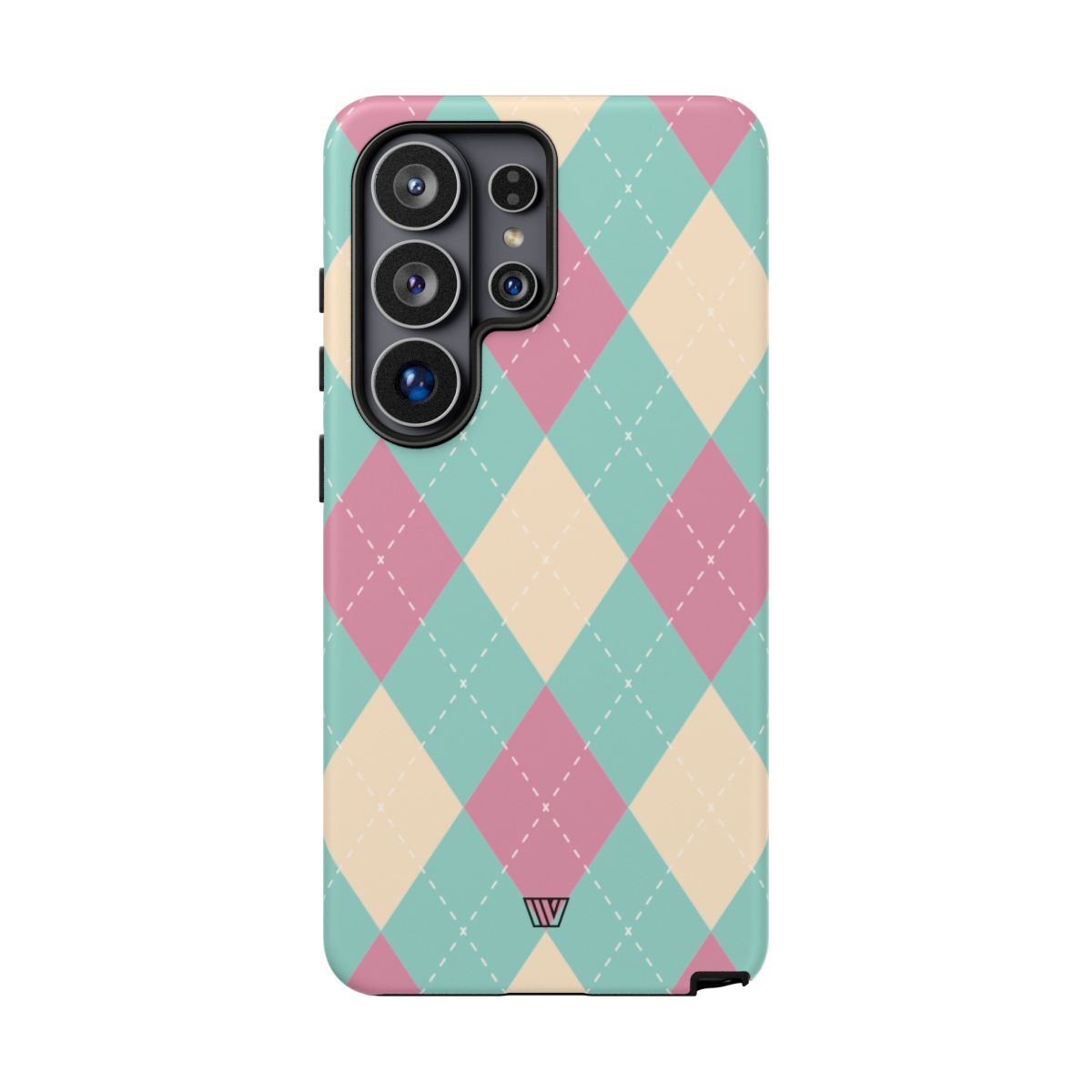 BLUE PINK BEIGE ARGYLE | Tough Phone Case