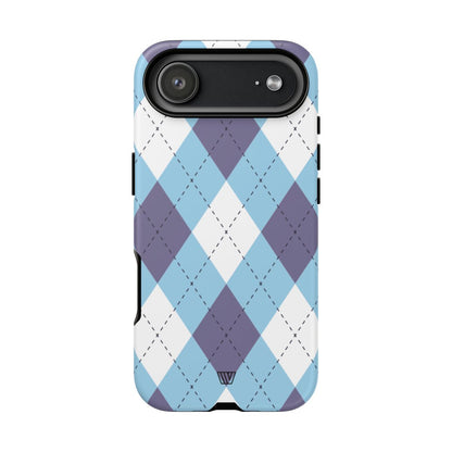 BLUE WHITE PURPLE ARGYLE | Tough Phone Case