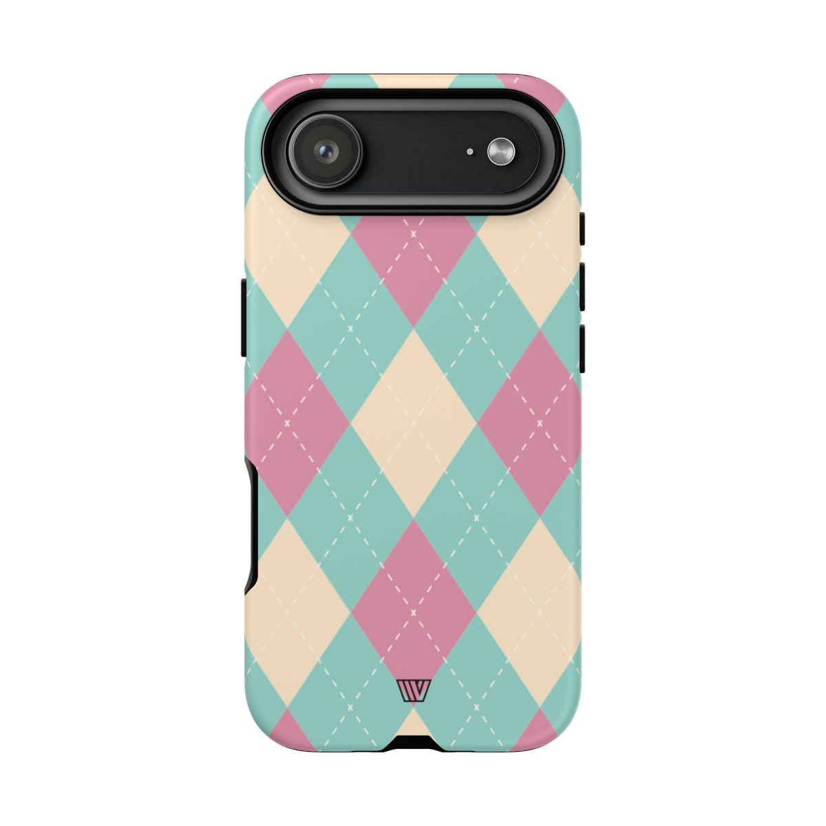 BLUE PINK BEIGE ARGYLE | Tough Phone Case