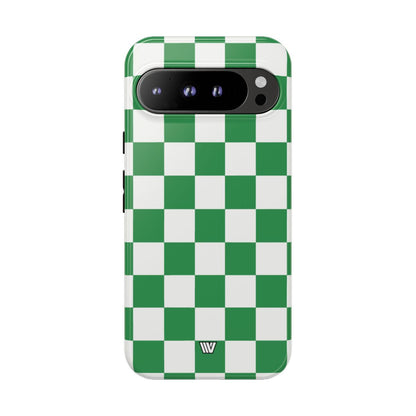 GREEN WHITE CHECKERBOARD | Tough Phone Case