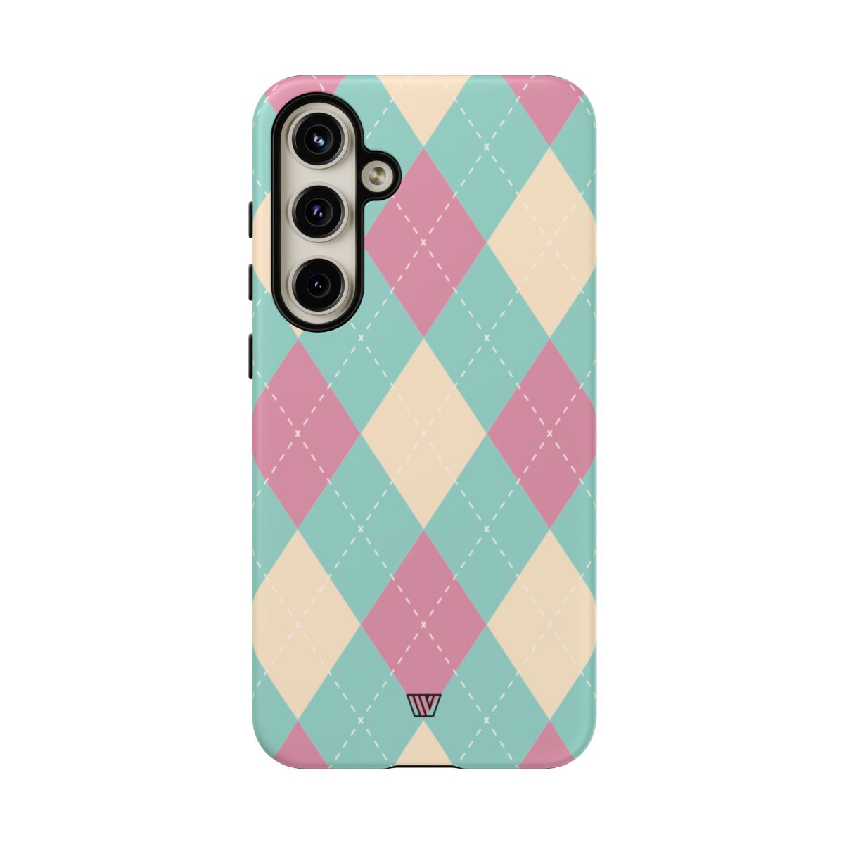 BLUE PINK BEIGE ARGYLE | Tough Phone Case