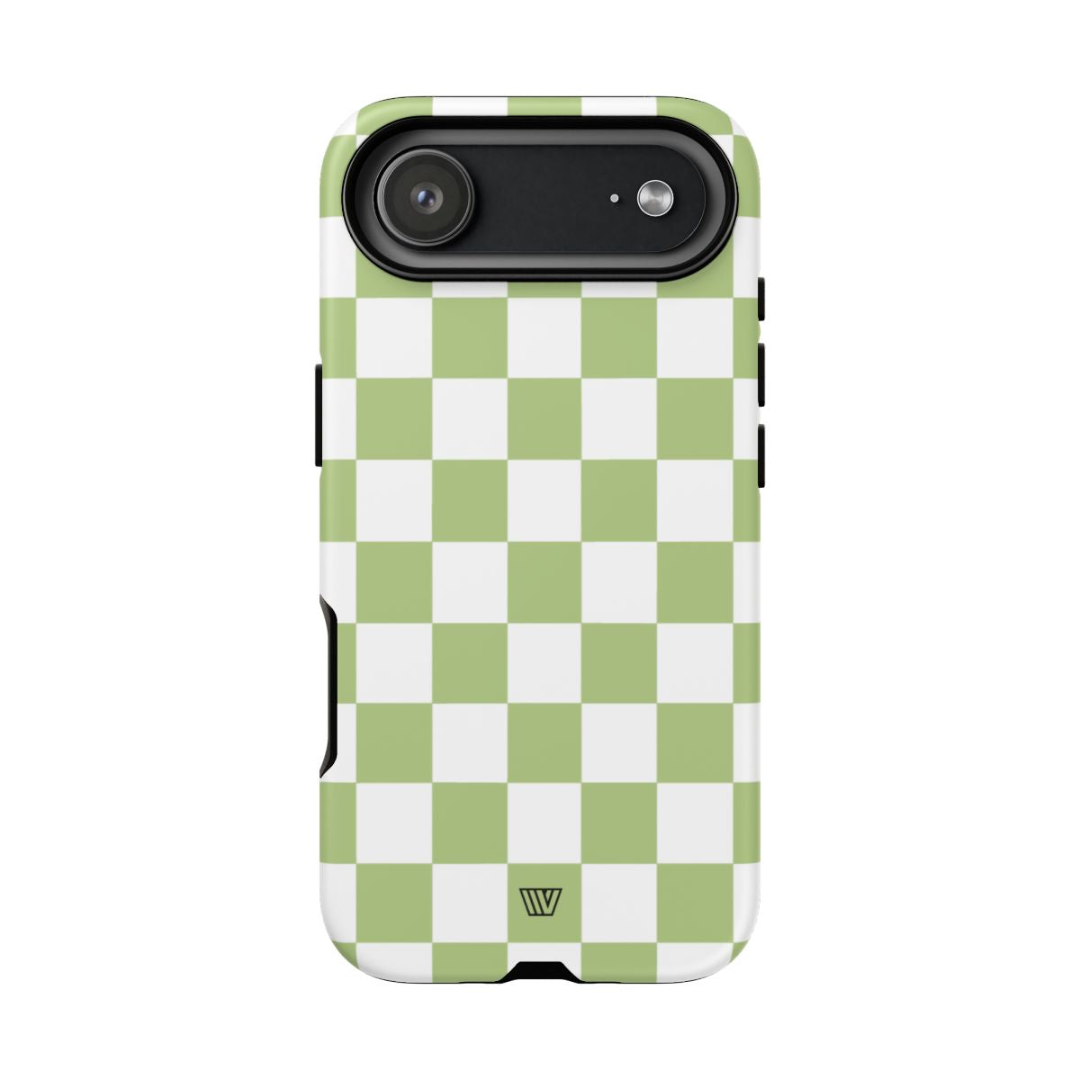 PALE OLIVE WHITE CHECKERBOARD | Tough Phone Case