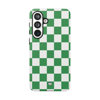 GREEN WHITE CHECKERBOARD | Tough Phone Case