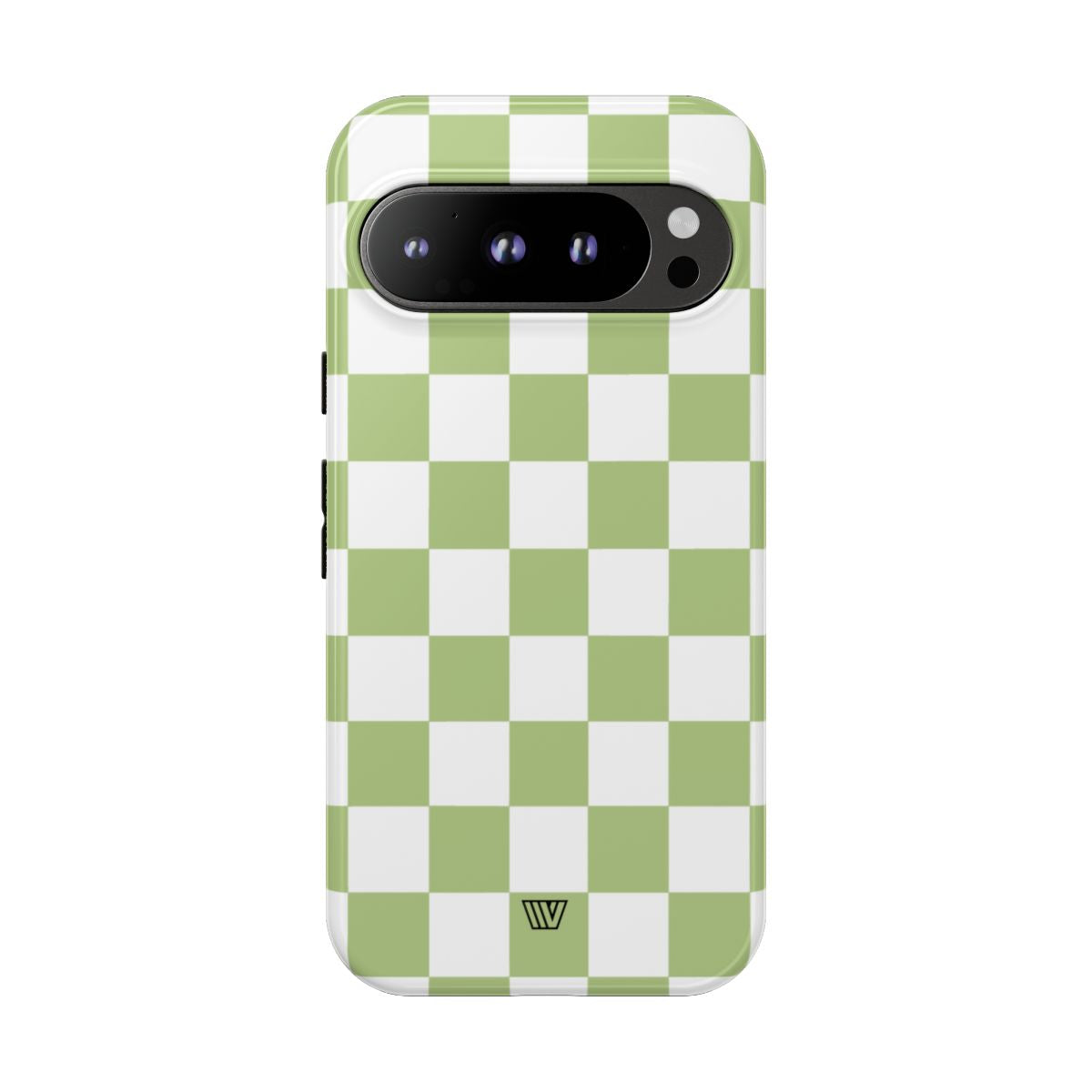 PALE OLIVE WHITE CHECKERBOARD | Tough Phone Case