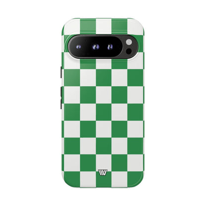 GREEN WHITE CHECKERBOARD | Tough Phone Case