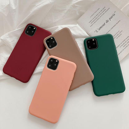 Solid Color Soft Silicone Case