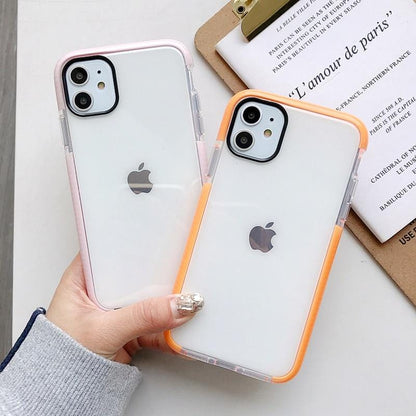 Solid Color Clear Shockproof iPhone Case
