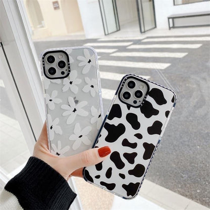Floral Cow Pattern iPhone Case