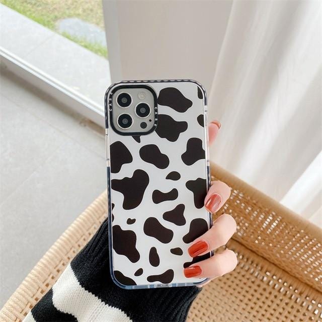 Floral Cow Pattern iPhone Case