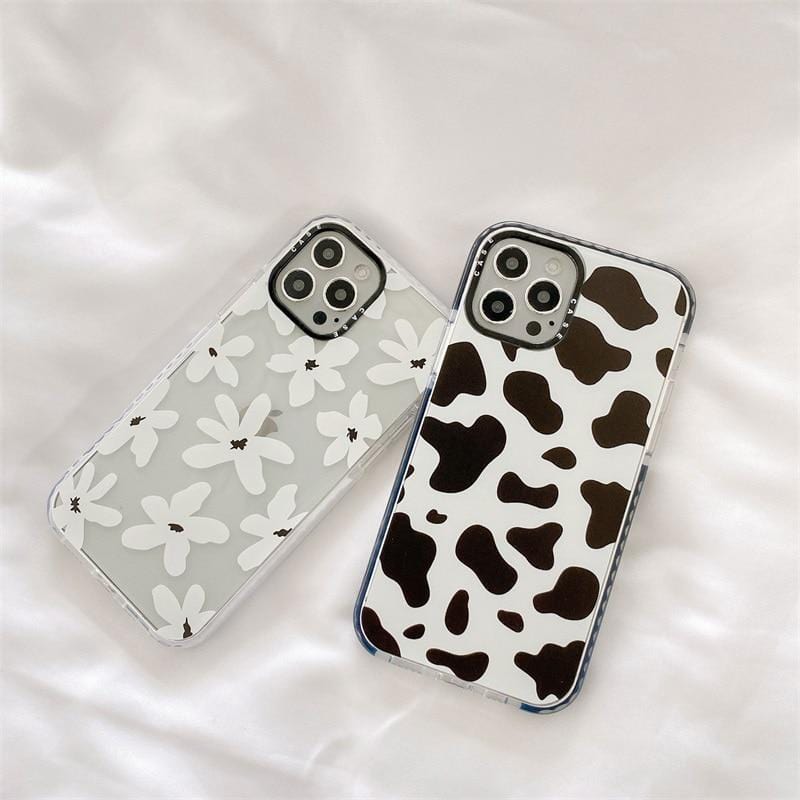 Floral Cow Pattern iPhone Case