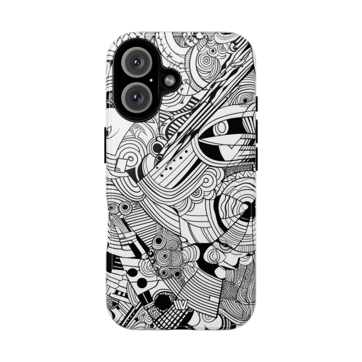 B&W ABSTRACT DOODLE | Tough Phone Case