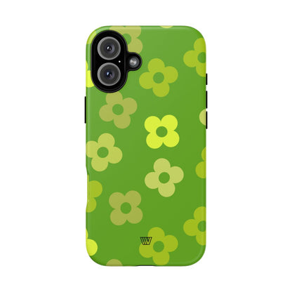 GREEN RETRO FLOWERS | Tough Phone Case