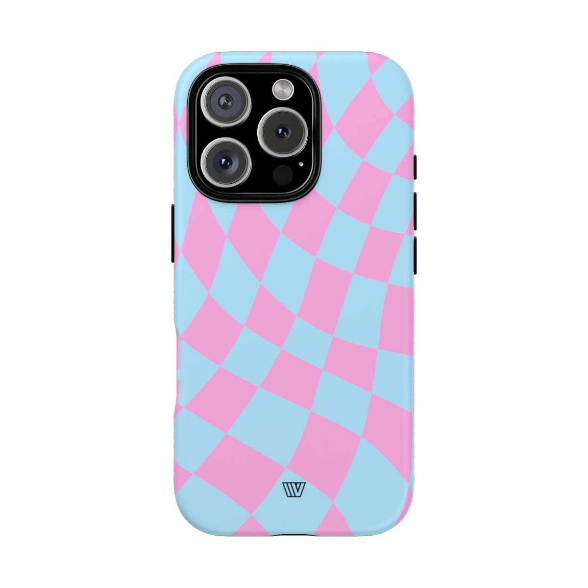 BLUE PINK CURVY CHECKERBOARD | Tough Phone Case
