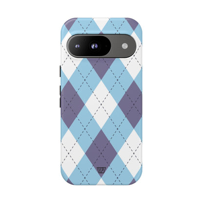 BLUE WHITE PURPLE ARGYLE | Tough Phone Case
