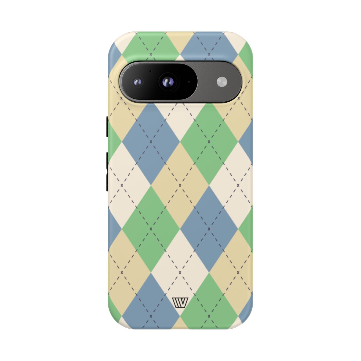 GREEN BLUE BEIGE ARGYLE | Tough Phone Case