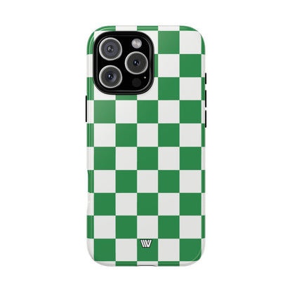 GREEN WHITE CHECKERBOARD | Tough Phone Case