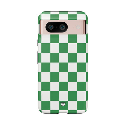 GREEN WHITE CHECKERBOARD | Tough Phone Case