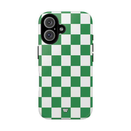 GREEN WHITE CHECKERBOARD | Tough Phone Case