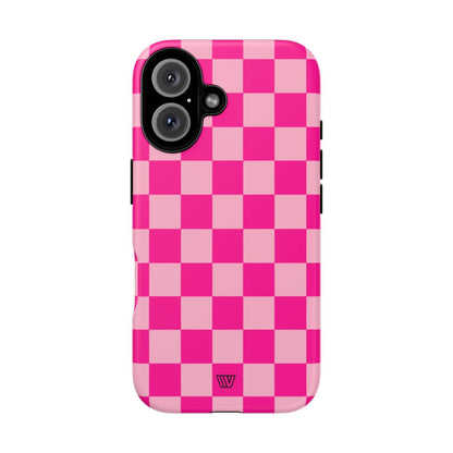 HOT PINK CHECKERBOARD | Tough Phone Case