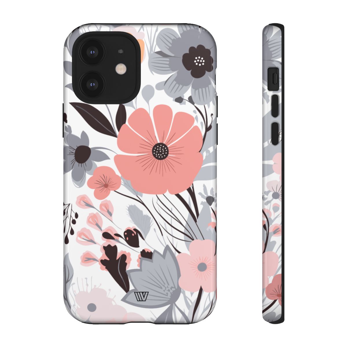 GRAY PASTEL FLOWERS | Tough Phone Case