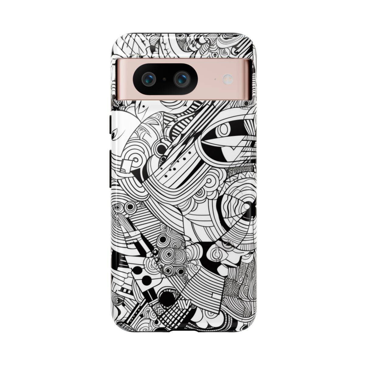 B&W ABSTRACT DOODLE | Tough Phone Case