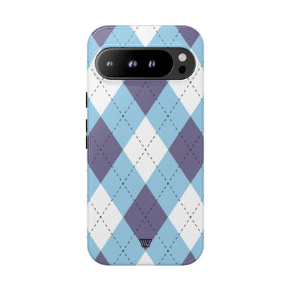 BLUE WHITE PURPLE ARGYLE | Tough Phone Case