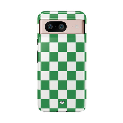 GREEN WHITE CHECKERBOARD | Tough Phone Case